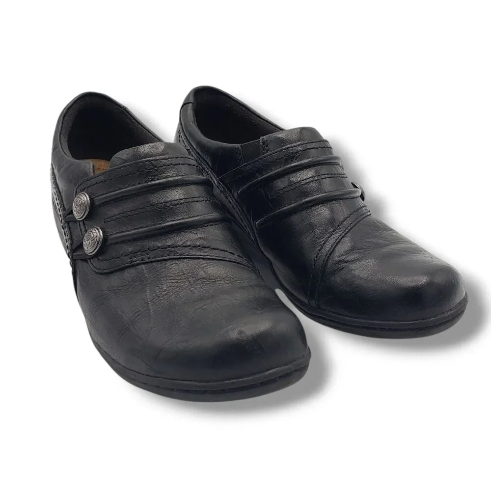 Clarks Collection Channing Haley Loafer Womens 8‎ Black Leather Slip On
